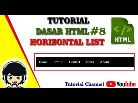 Tutorial Dasar Html Cara Membuat Horizontal List Menu Web Dengan