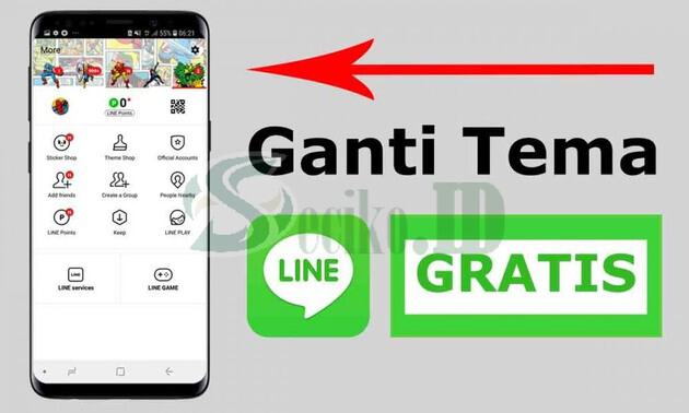 cara mengganti tema line gratis android dan ios