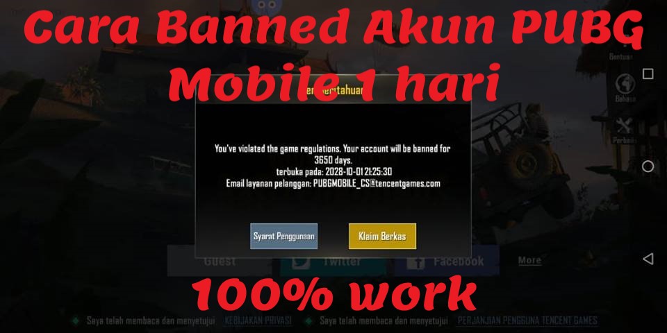 Cara banned akun pubg mobile 1 hari