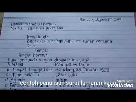 Contoh penulisan surat lamaran kerja