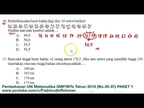 Pembahasan Soal UN UNBK Matematika SMP 2018 Paket 1 (No.35-37) | Seciko ID