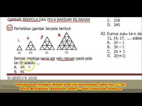 Soal POLA BILANGAN (No.37-38) – Pembahasan Soal Matematika SMP/MTs