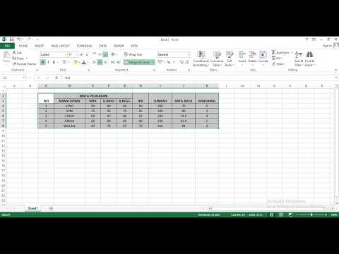 Tutorial Penggunaan Rumus SUM, AVERAGE dan RANK Pada Ms. Excel Terbaru