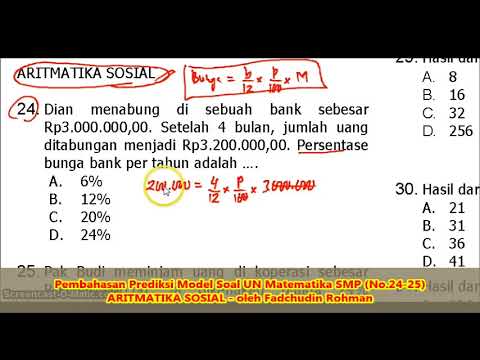 Soal ARITMATIKA SOSIAL (No.24-25) – Pembahasan Soal Matematika SMP/MTs