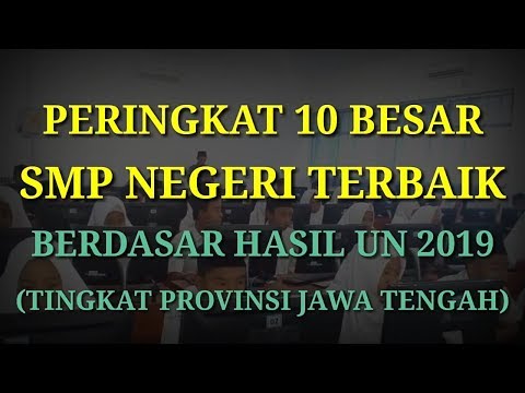 Peringkat 10 Besar SMP Negeri Terbaik di Jawa Tengah Berdasarkan Hasil UN 2019