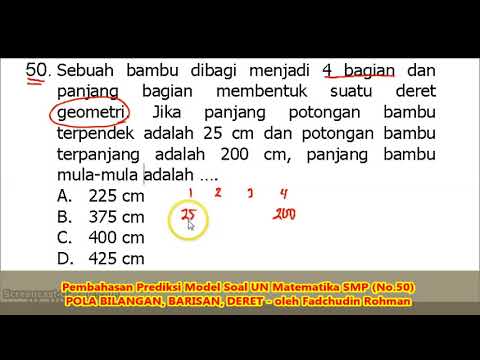 Soal BARISAN DAN DERET (No.50) – PEMBAHASAN SOAL MATEMATIKA SMP/MTs