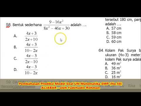 SOAL BENTUK ALJABAR (No.58) – Pembahasan Soal Matematika SMP/MTs