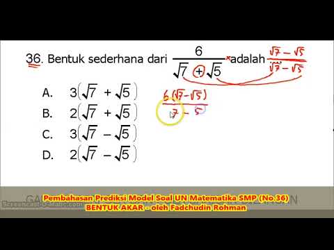 SOAL BENTUK AKAR (No.36) – Pembahasan Soal Matematika SMP/MTs