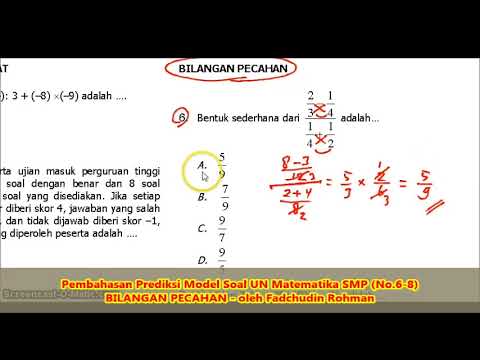 Soal Bilangan Pecahan (No.6-8) – Pembahasan Soal Matematika SMP/MTs