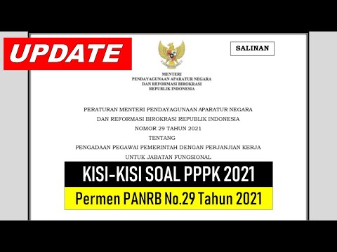 Kisi kisi Soal PPPK 2021 pdf dari Permenpan-RB 2021