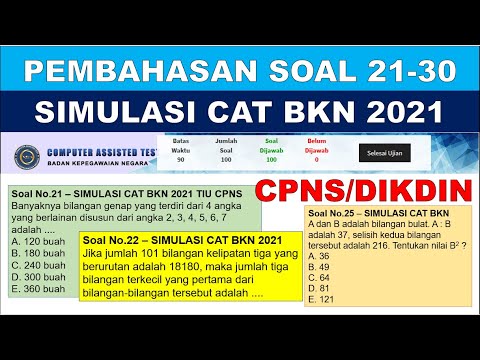 Pembahasan Soal SIMULASI CAT BKN 2021 – CPNS DIKDIN [NO.21-30]