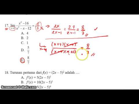 Pembahasan UN/UNBK Matematika SMA/MA IPS 2018 (No.16-17) Paket 1