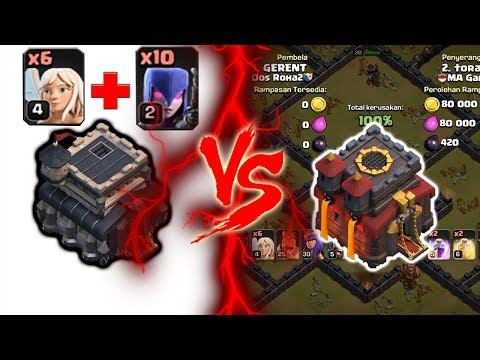 WAH KOCAK, TH 9 RATAIN TH 10 Pake Kombinasi Pasukan Lucu – Clash Of CLans Indonesia