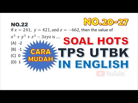 Soal TPS UTBK 2021 Pengetahuan Kuantitatif In English [No.20 – 27]