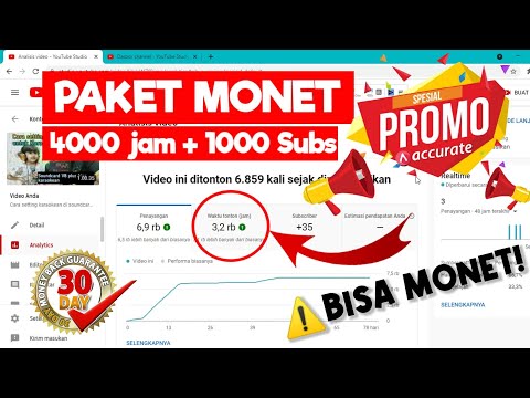 Channel paket lengkap 4000 jam + 1000 subs (monetisasi) @tokomustakim Terbaru