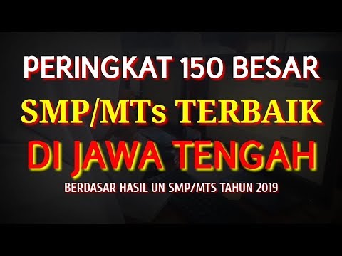 Peringkat 150 Besar SMP/MTs Terbaik di Jawa Tengah Berdasarkan Hasil UN 2019