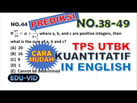 Soal TPS UTBK 2021 Pengetahuan Kuantitatif Berbahasa Inggris [No.38 – 49]