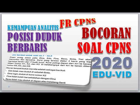 Soal Asli CPNS 2020 (FR) – Posisi Duduk Berbaris (Kemampuan Analitis)