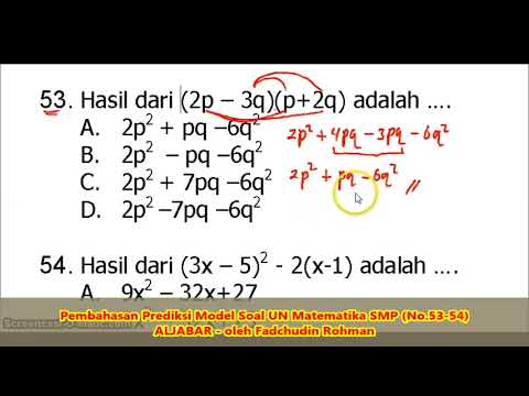 SOAL BENTUK ALJABAR (No.53-54) – Pembahasan Soal Matematika SMP/MTs