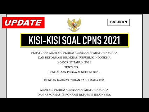 RESMI: Kisi-kisi Soal CPNS 2021 PDF – Permenpanrb No.27 Tahun 2021