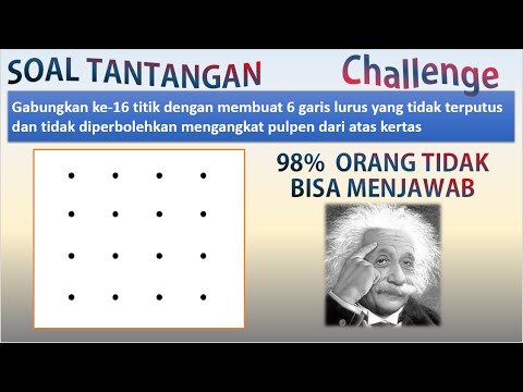 Soal Tantangan – Buatlah 6 garis lurus tanpa putus pada 16 titik yang diberikan