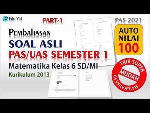 Soal Asli PAS/UAS Matematika Kelas 6 SD Semester 1 (Gasal) – Pembahasan dan Kunci Jawaban