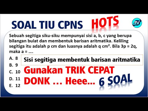 Pembahasan Soal HOTS TIU CPNS 2021 – Segitiga Siku-siku Membentuk Barisan Aritmatika [#65]