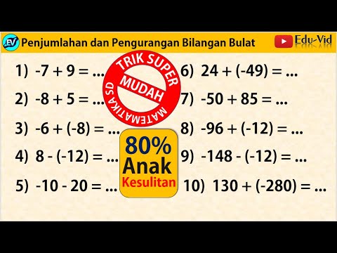 TRIK Penjumlahan Pengurangan Bilangan Bulat Positif Negatif – Matematika Kelas 6 SD MI