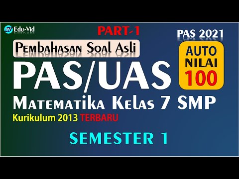 Soal PAS/UAS Matematika Kelas 7 SMP Semester 1 2021 [PART-1] | Seciko ID