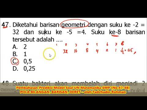 SOAL BARISAN DAN DERET (No.47-48) – PEMBAHASAN SOAL MATEMATIKA SMP/MTs