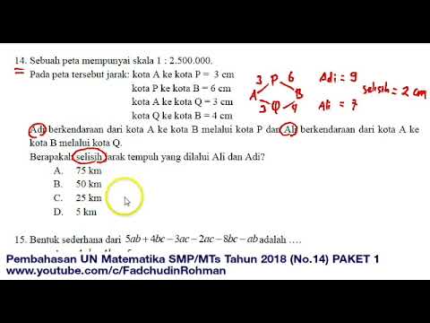 Pembahasan UN UNBK Matematika SMP 2018 Paket 1 (No.14)