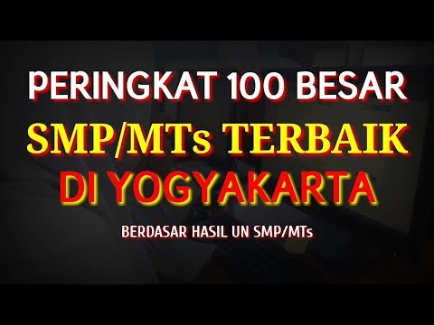 Peringkat 100 Besar SMP/MTs Terbaik di Provinsi DIY (Yogyakarta) Berdasarkan Hasil UN 2019