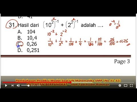 Soal BILANGAN BERPANGKAT (No.31-32) – Pembahasan Soal Matematika SMP/MTs