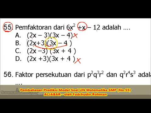 SOAL BENTUK ALJABAR (No.55) – PEMBAHASAN SOAL MATEMATIKA SMP/MTs