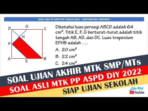 Soal Asli PP ASPD DIY Ujian Sekolah Matematika SMP Kelas 9 Tahun 2022 [No.1]